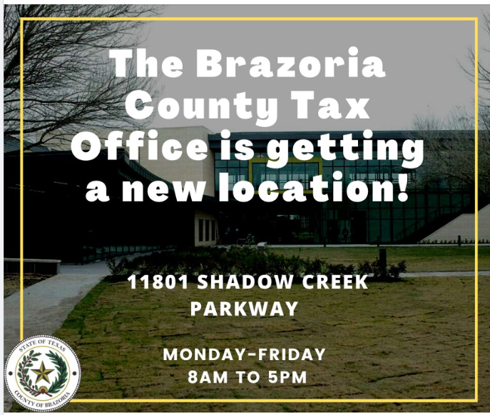 New Brazoria Co Tax Office open in West Pearland Library.