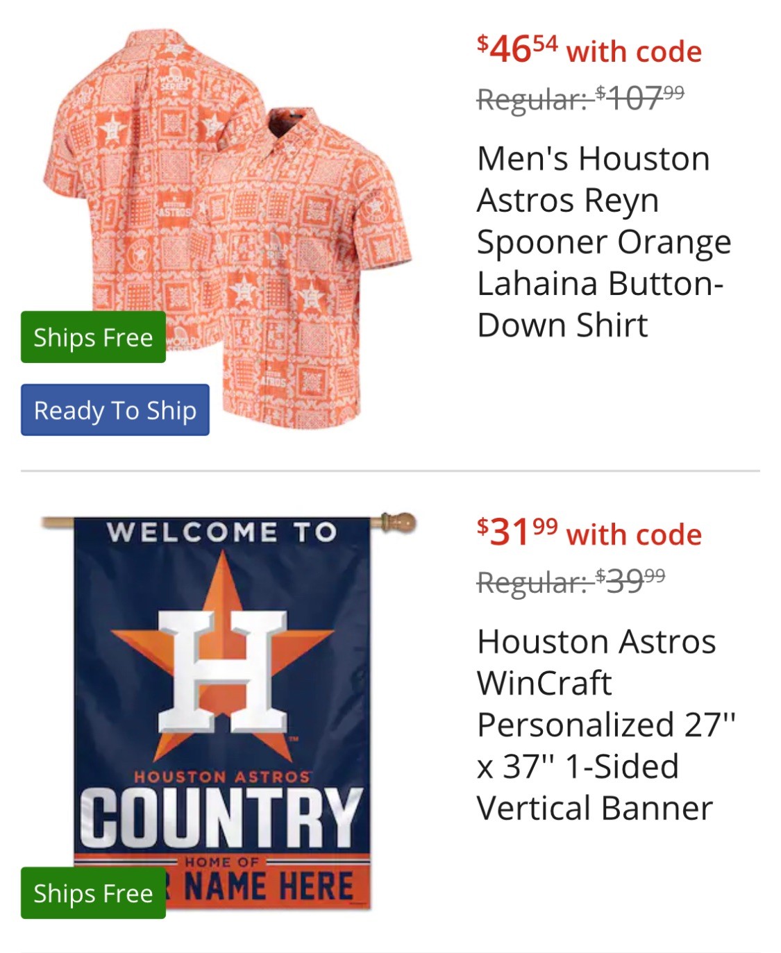 Houston Astros Reyn Spooner Lahaina Button-Down Shirt - Orange