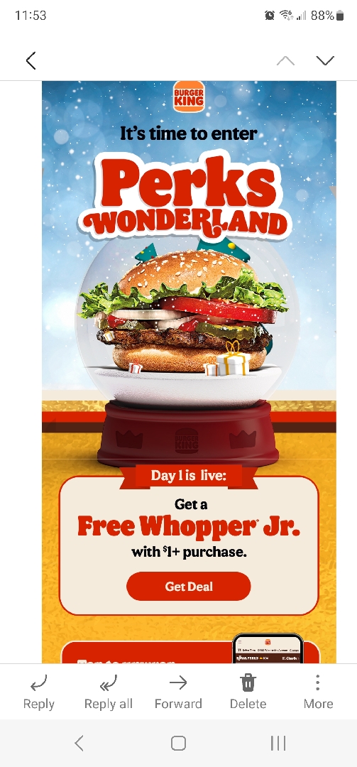 Burger king's 12 days of Christmas! Here's today's deal