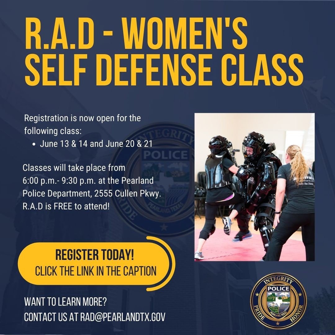 R.A.D. Women's Self Defense Class is now open